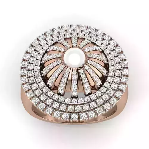 Women Cocktail Ring 3dm render details