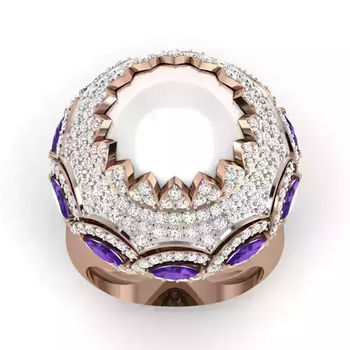 Women Cocktail Ring 3dm render details