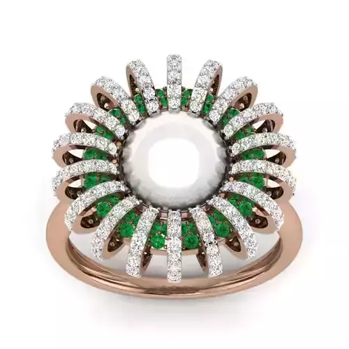 Women Cocktail Ring 3dm render details