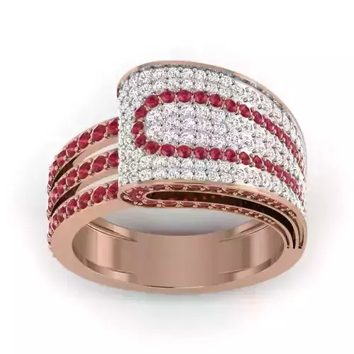 Women Cocktail Ring 3dm render details