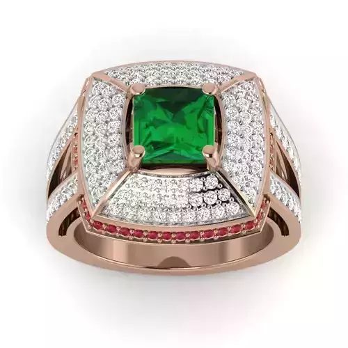 Women Cocktail Ring 3dm render details