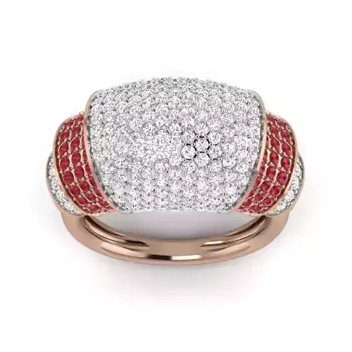 Women Cocktail Ring 3dm render details