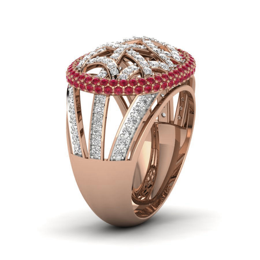 Women Cocktail Ring 3dm render details 3D print model_2