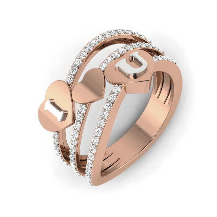 I Love You Diamond Ring 3dm render details 3D print model_2