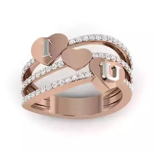I Love You Diamond Ring 3dm render details 3D print model