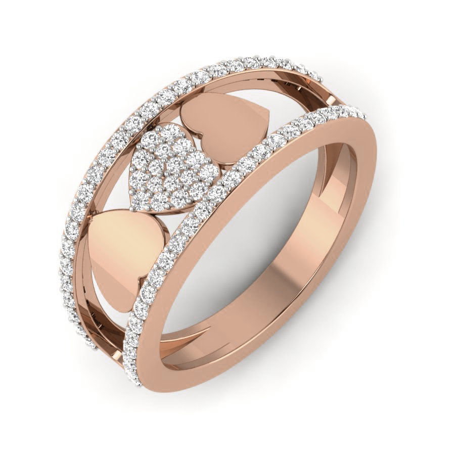 Heart Diamond Ring 3dm render details 3D print model_1