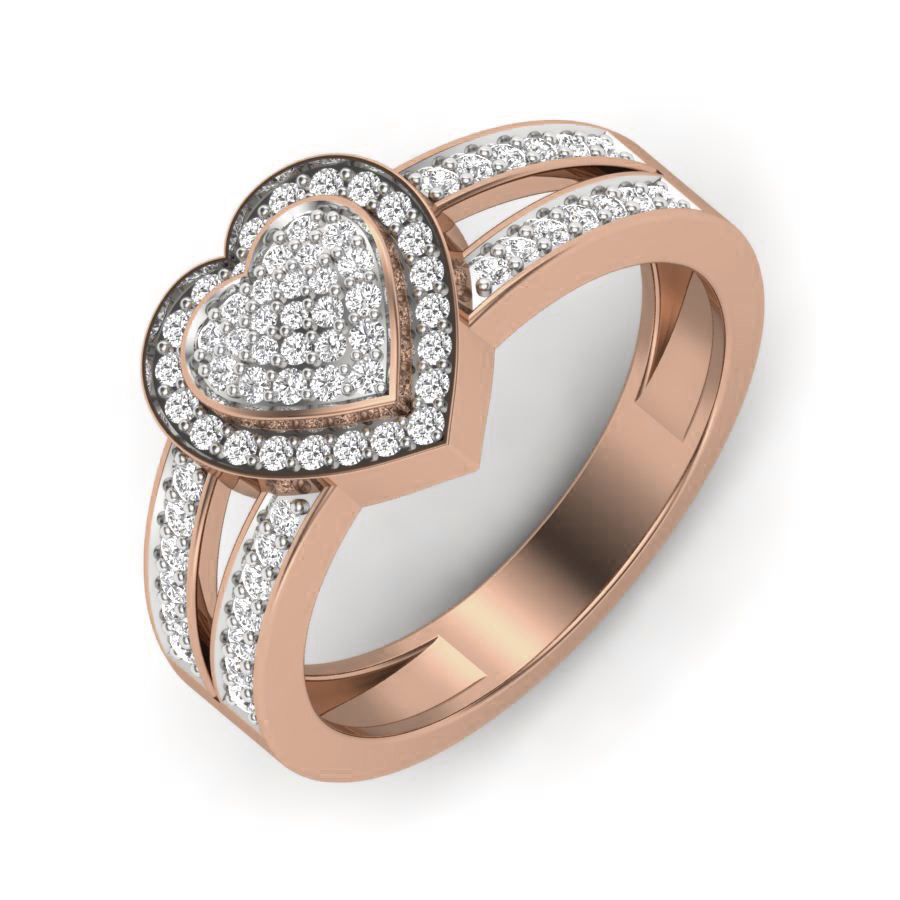 Heart Diamond Ring 3dm render details 3D print model_4