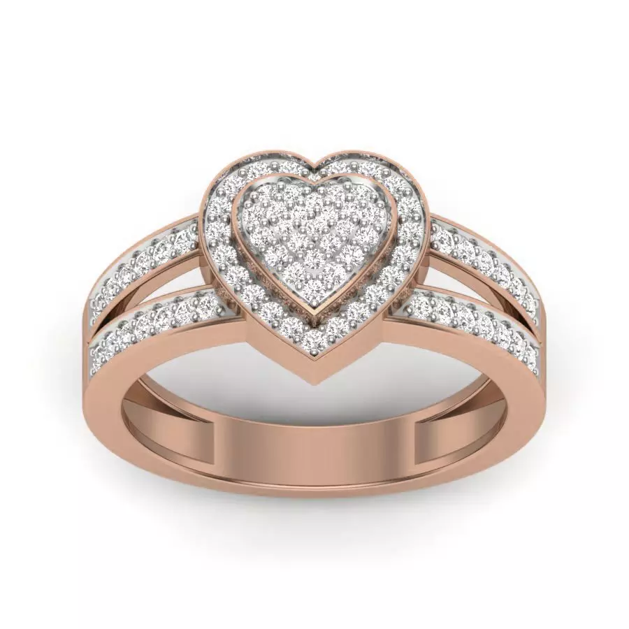 Heart Diamond Ring 3dm render details 3D print model_0