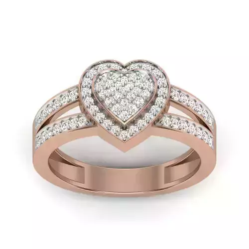 Heart Diamond Ring 3dm render details 3D print model