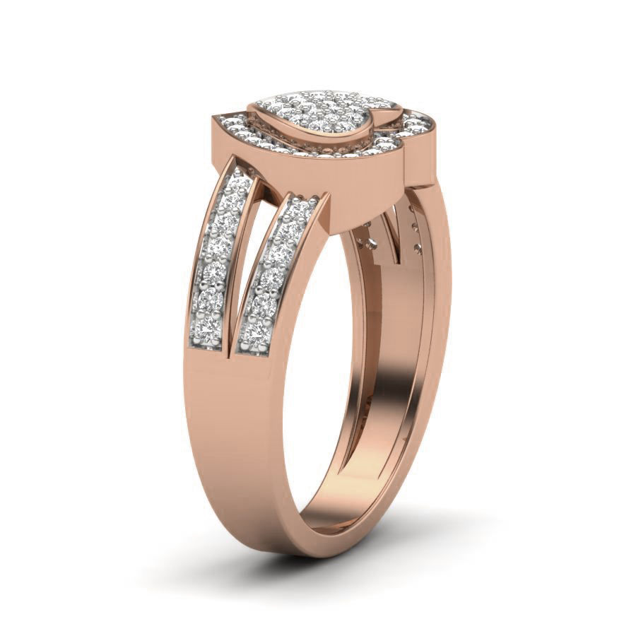 Heart Diamond Ring 3dm render details 3D print model_2