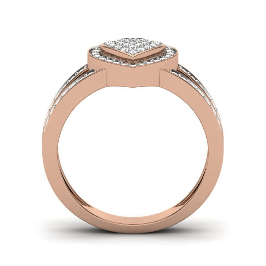 Heart Diamond Ring 3dm render details 3D print model_1