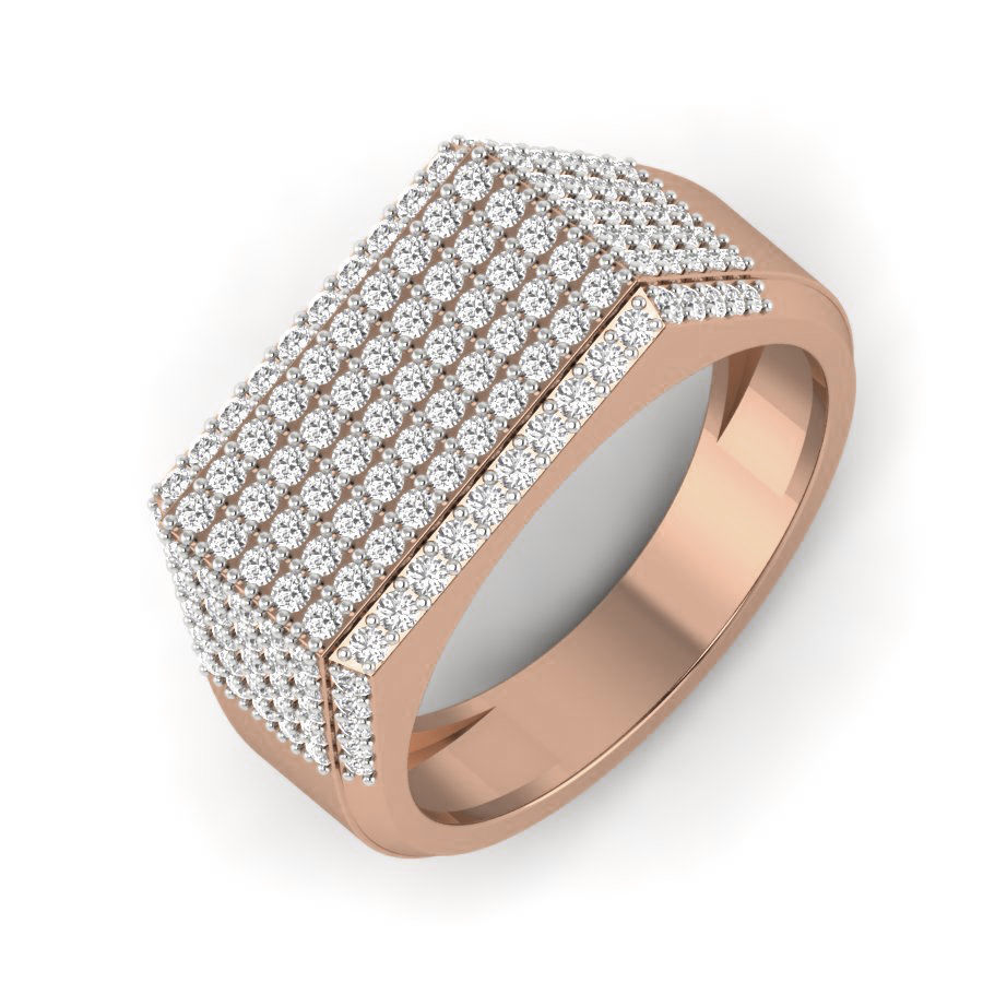Gents Diamond Ring 3dm render details 3D print model_4