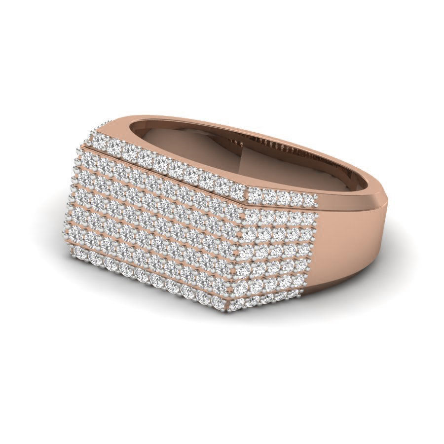 Gents Diamond Ring 3dm render details 3D print model_3