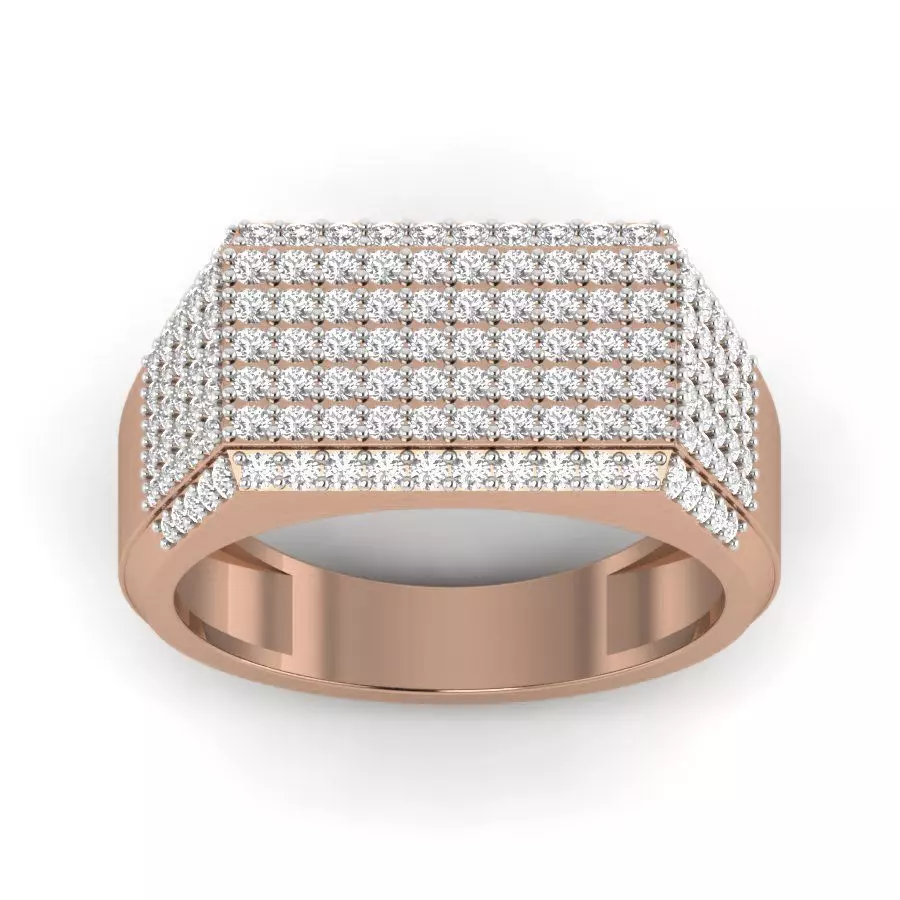 Gents Diamond Ring 3dm render details 3D print model_0