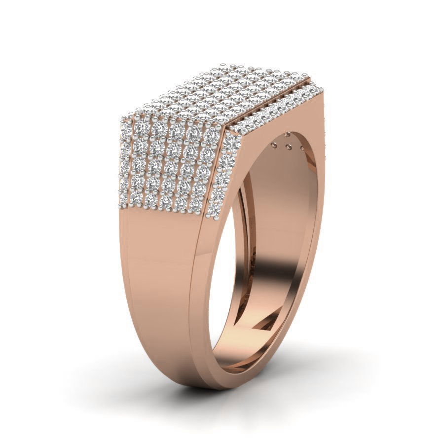 Gents Diamond Ring 3dm render details 3D print model_2