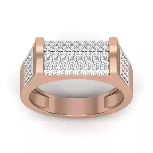 Gents Diamond Ring 3dm render details