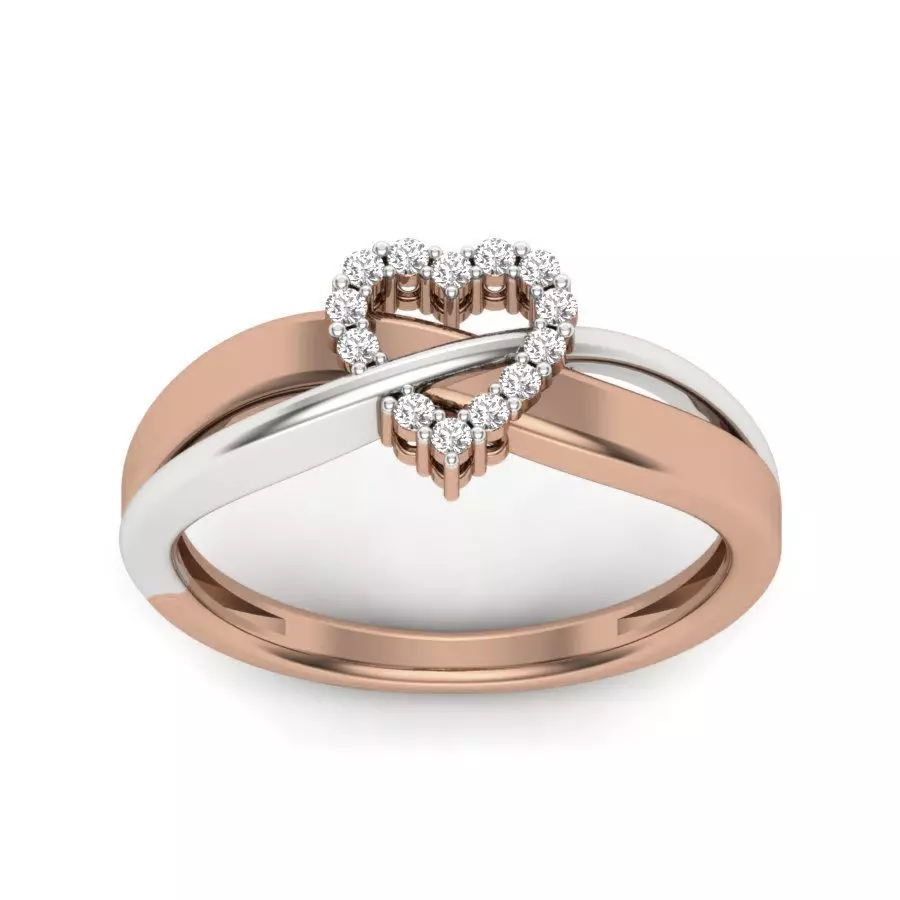 Heart Diamond Ring 3dm render details 3D print model_0