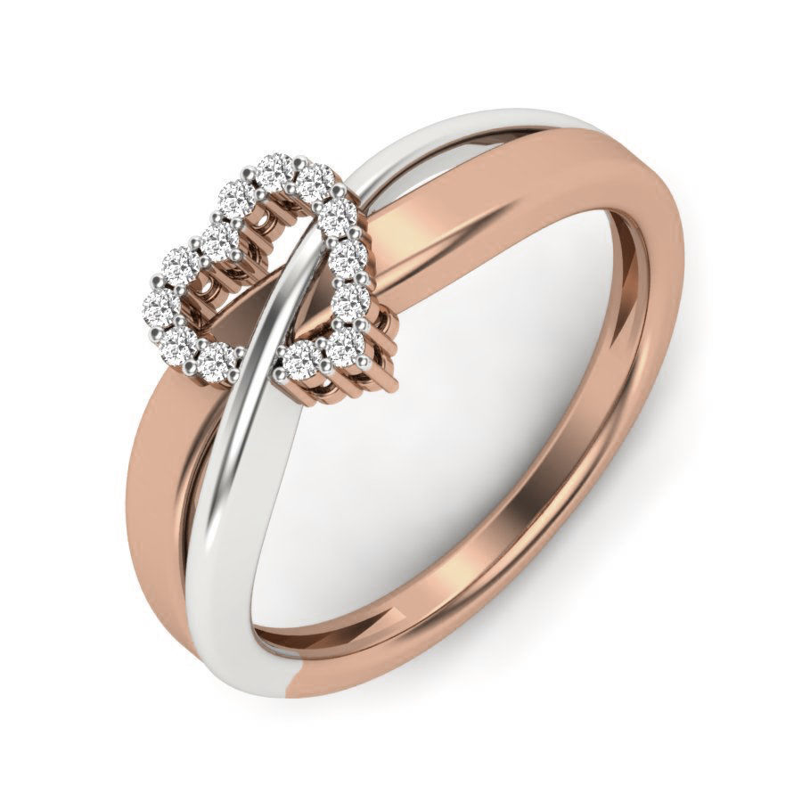 Heart Diamond Ring 3dm render details 3D print model_4