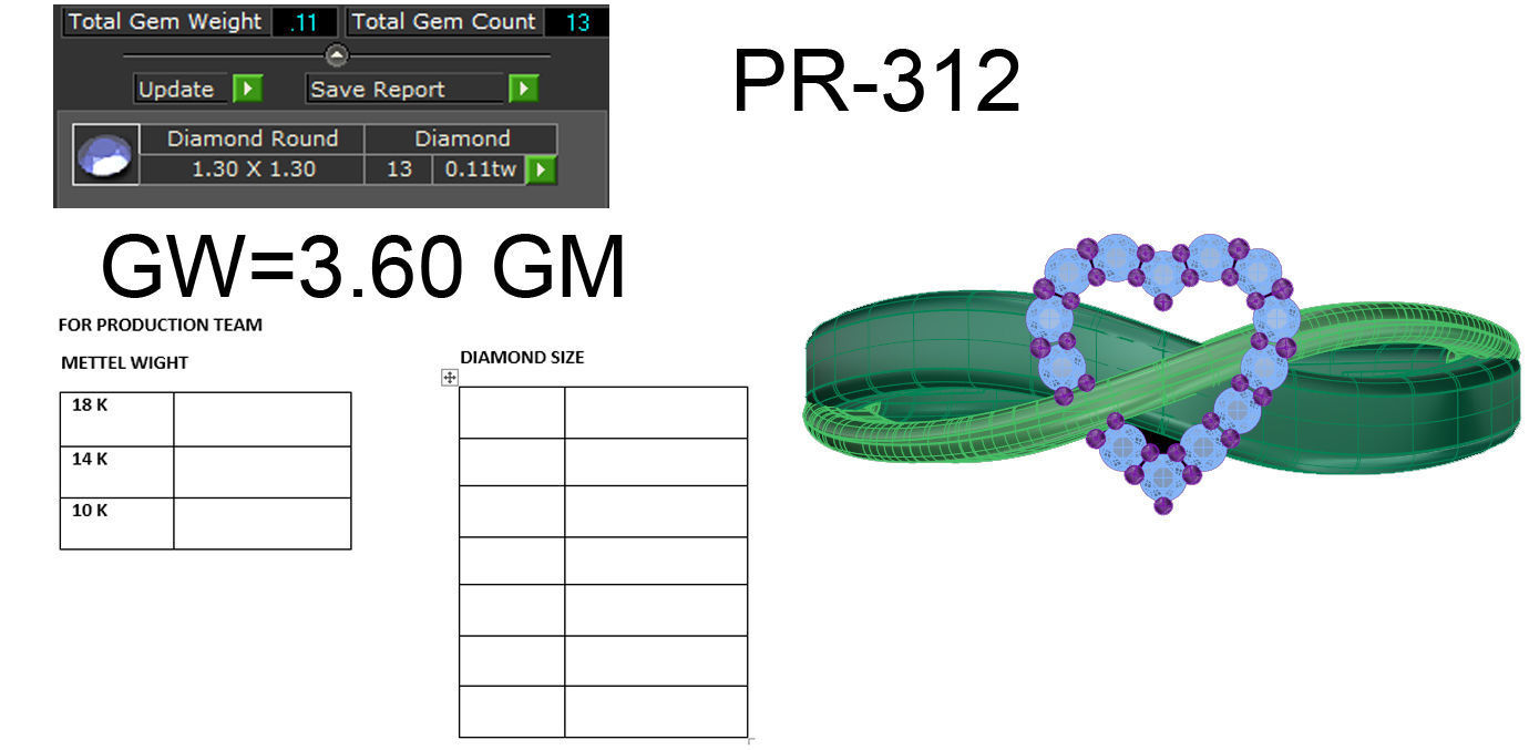 Heart Diamond Ring 3dm render details 3D print model_5