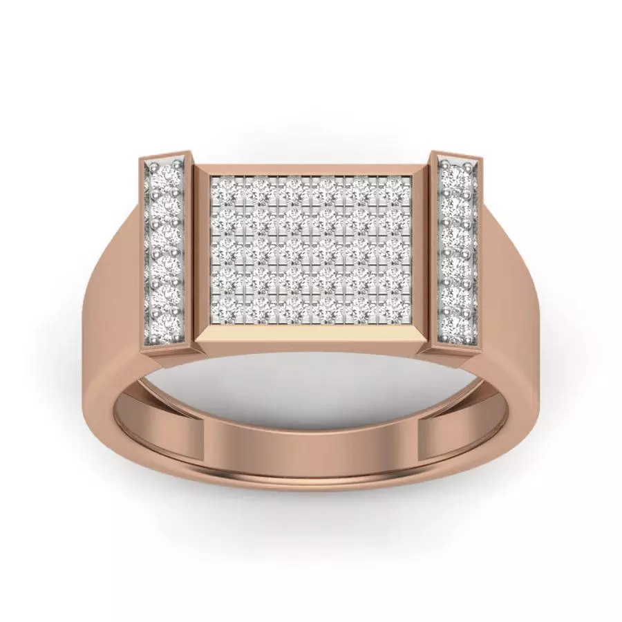 Gents Diamond Ring 3dm render details 3D print model_0