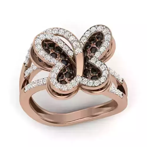 Diamond Butterfly Ring 3dm render details