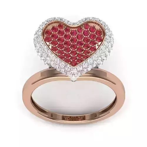 Heart Diamond Ring 3dm render details 3D print model
