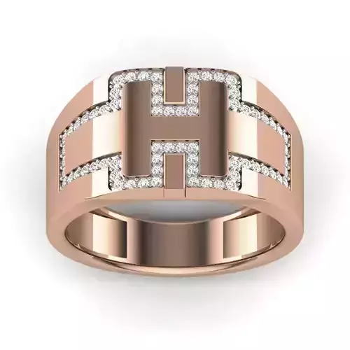 Gents Diamond Ring 3dm render details