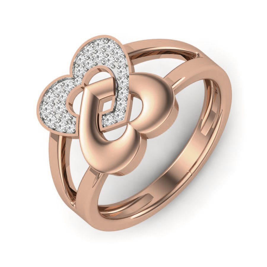 Heart Diamond Ring 3dm render details 3D print model_4