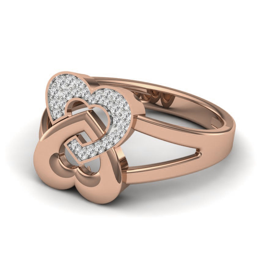 Heart Diamond Ring 3dm render details 3D print model_3