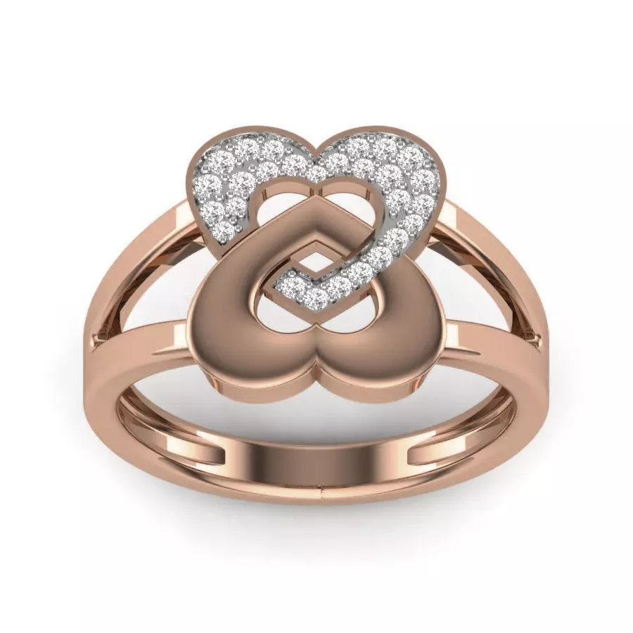 Heart Diamond Ring 3dm render details 3D print model_0