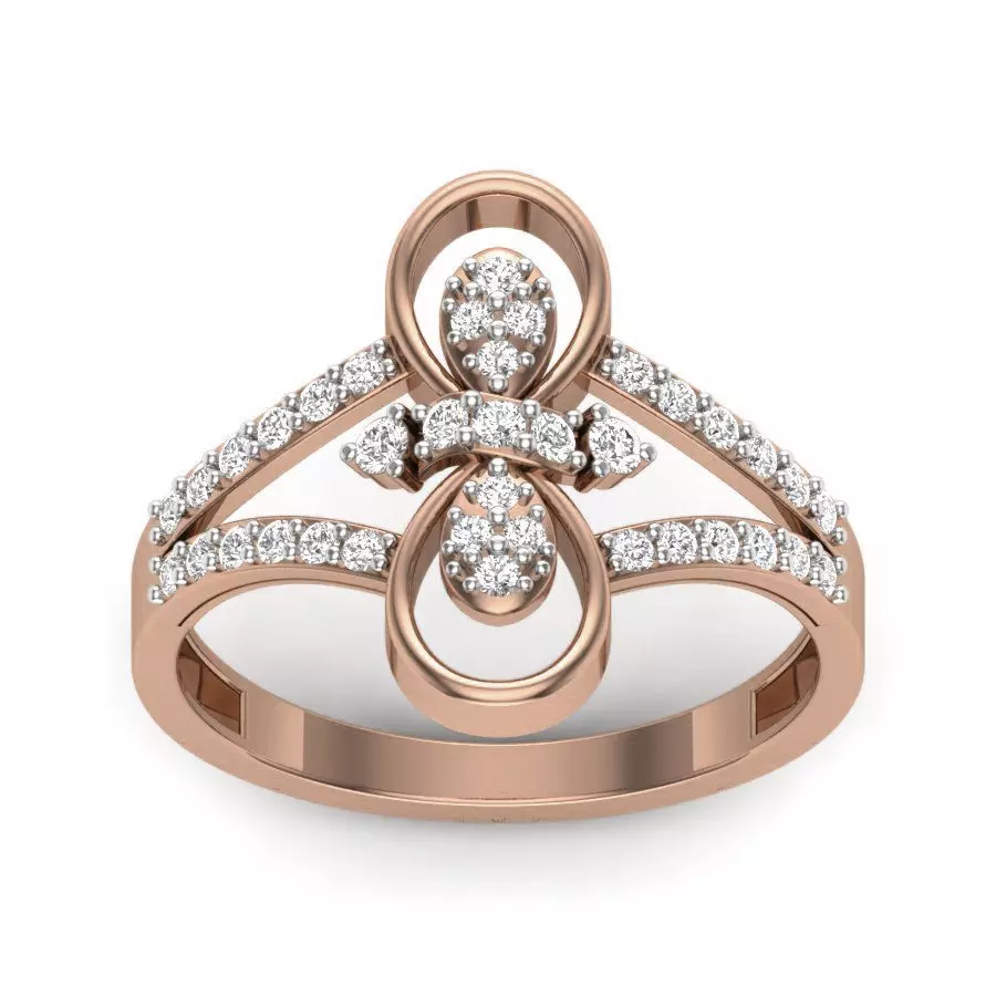 Women Diamond Ring 3dm render details 3D print model_0