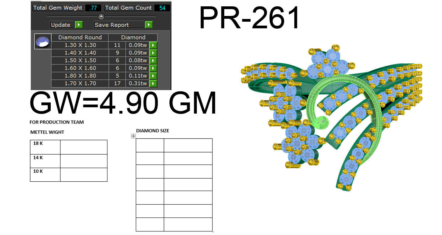 Women Diamond Ring 3dm render details 3D print model_5