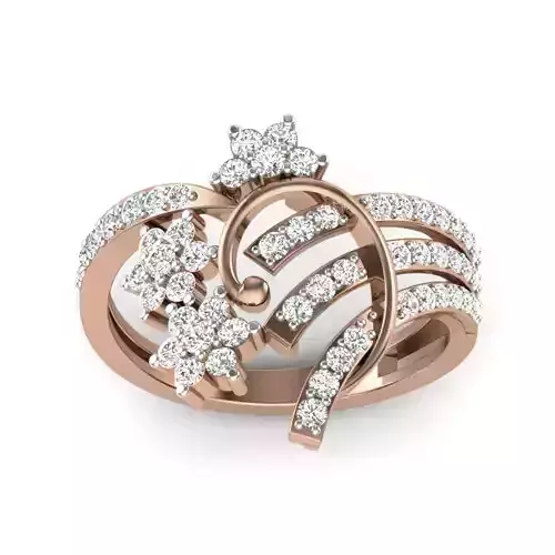 Women Diamond Ring 3dm render details