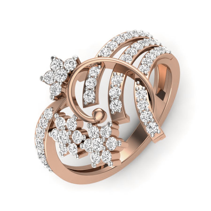 Women Diamond Ring 3dm render details 3D print model_4