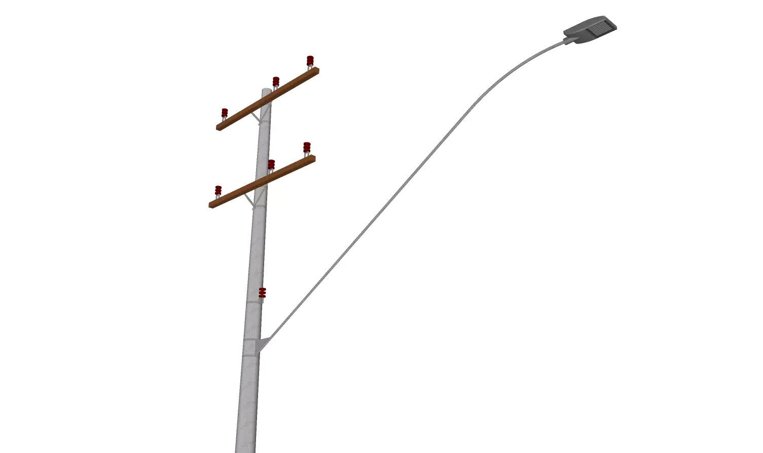 Concrete Lamp Post - Light Pole - Light Post - Street Light 25 3D model