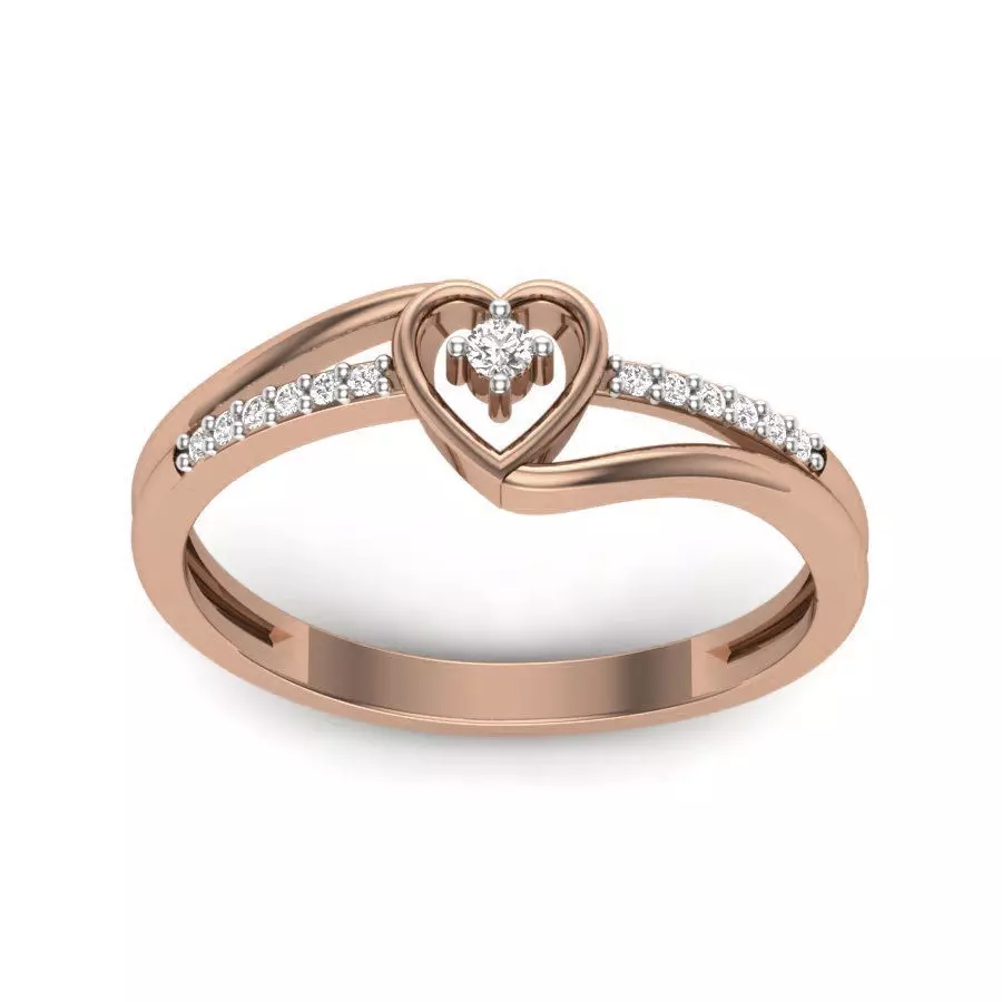Heart Diamond Ring 3dm render details 3D print model_0