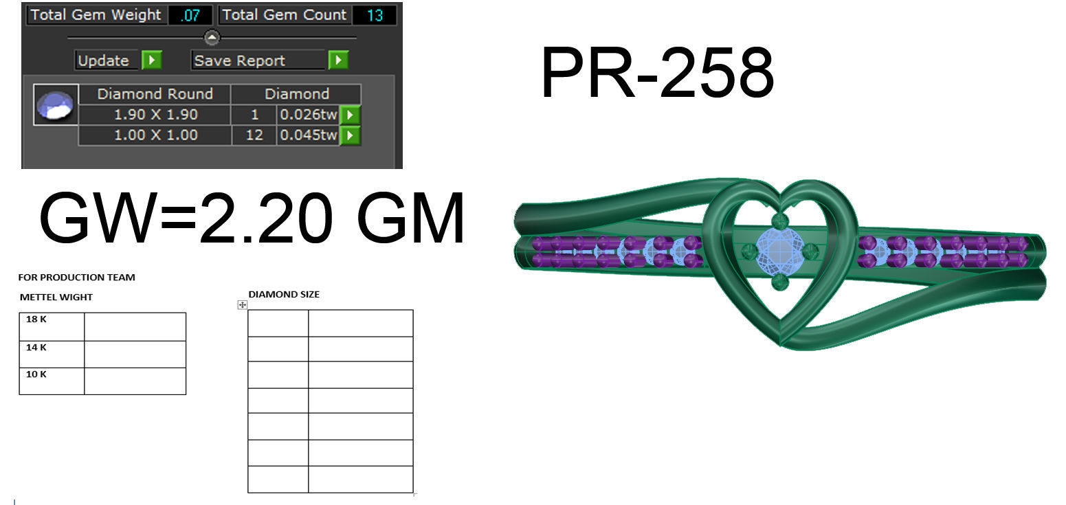 Heart Diamond Ring 3dm render details 3D print model_5