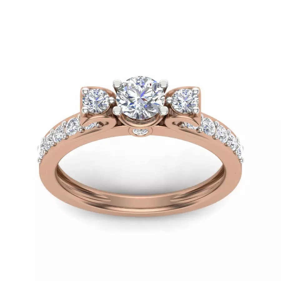 Women solitaire ring 3dm render detail 3D print model_0