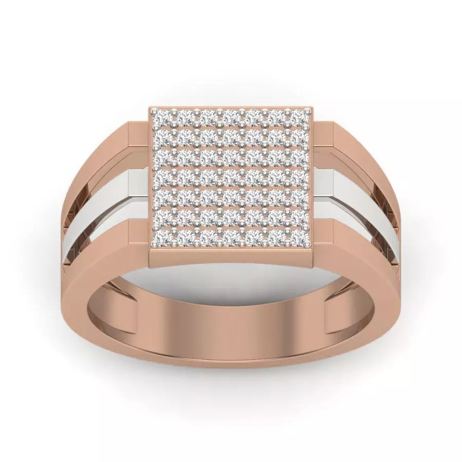 Gents Diamond Ring 3dm render details 3D print model_0