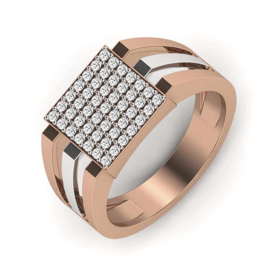 Gents Diamond Ring 3dm render details 3D print model_4