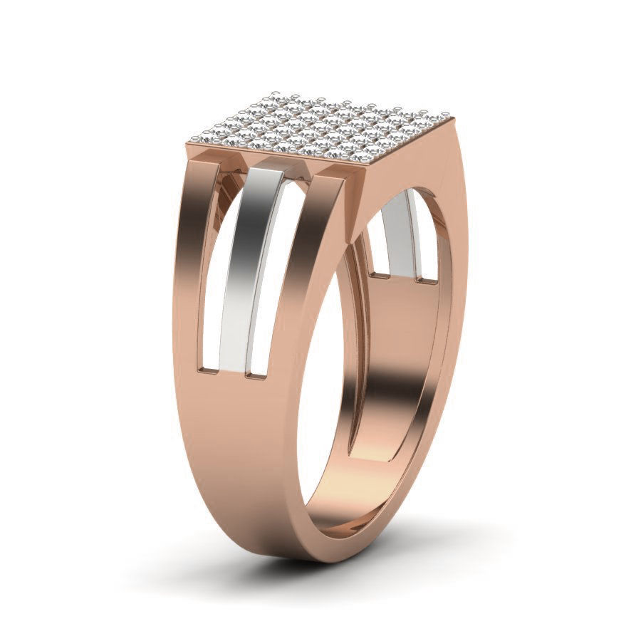 Gents Diamond Ring 3dm render details 3D print model_2