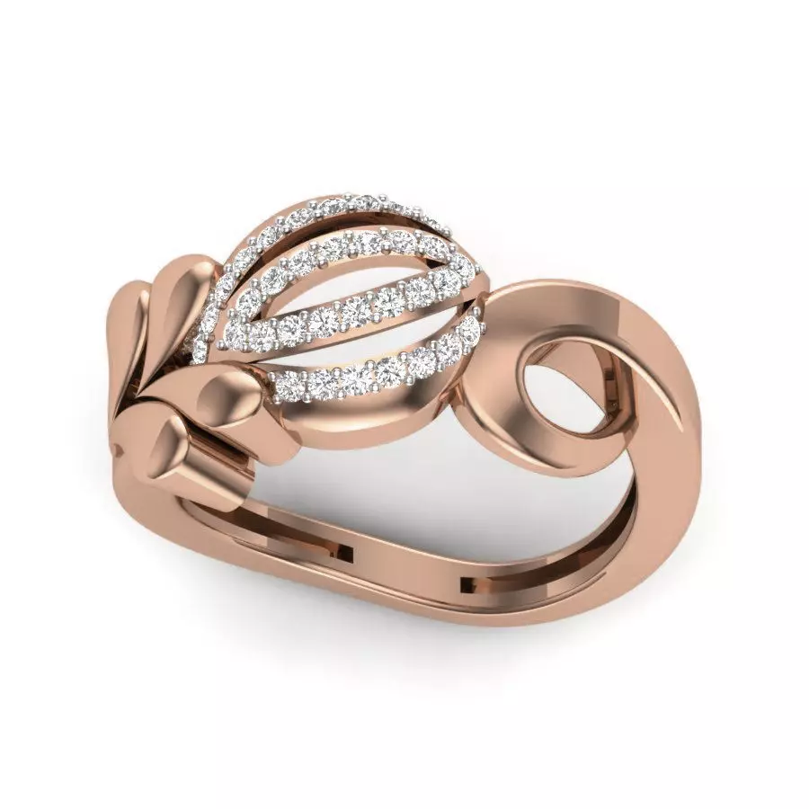 Women Diamond Ring 3dm render details 3D print model_0