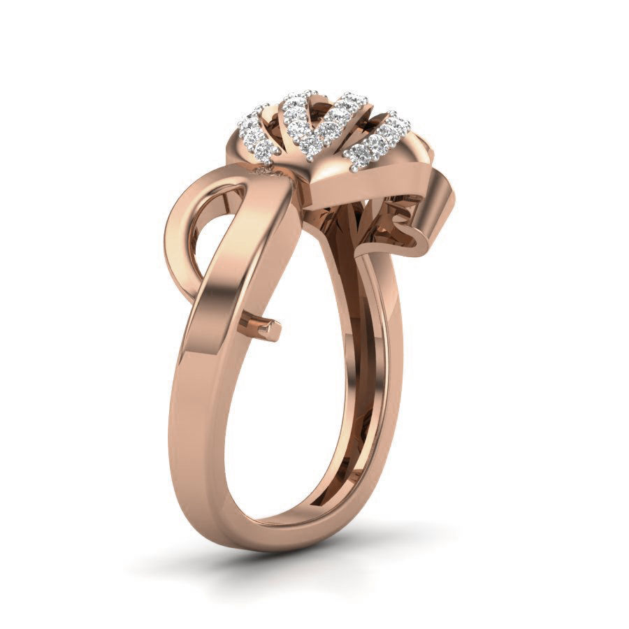 Women Diamond Ring 3dm render details 3D print model_2