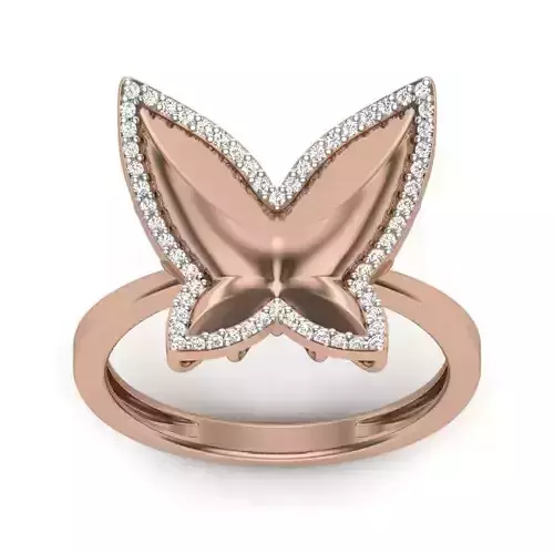 Diamond Butterfly Ring 3dm render details btrfly