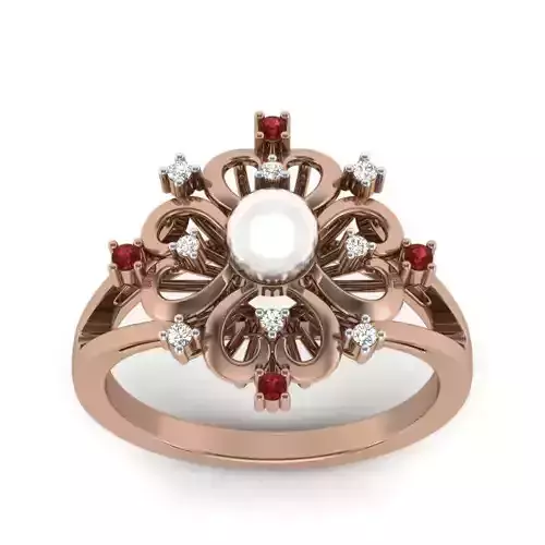 Women Cocktail Ring 3dm render details