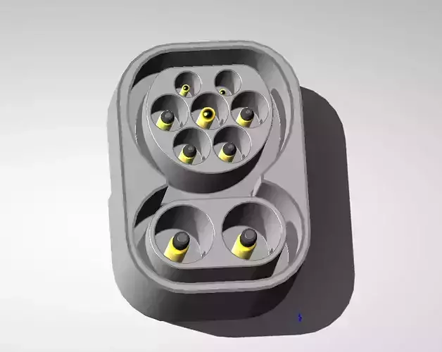 CCS Combo 2 Vehicle inlet  modes 2 and 3 and 4 IEC62196-3-2014 3D print model