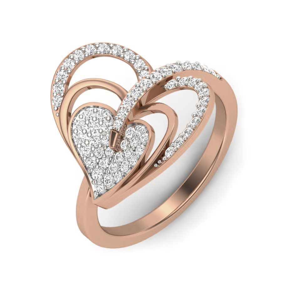 Heart Diamond Ring 3dm render details 3D print model_4