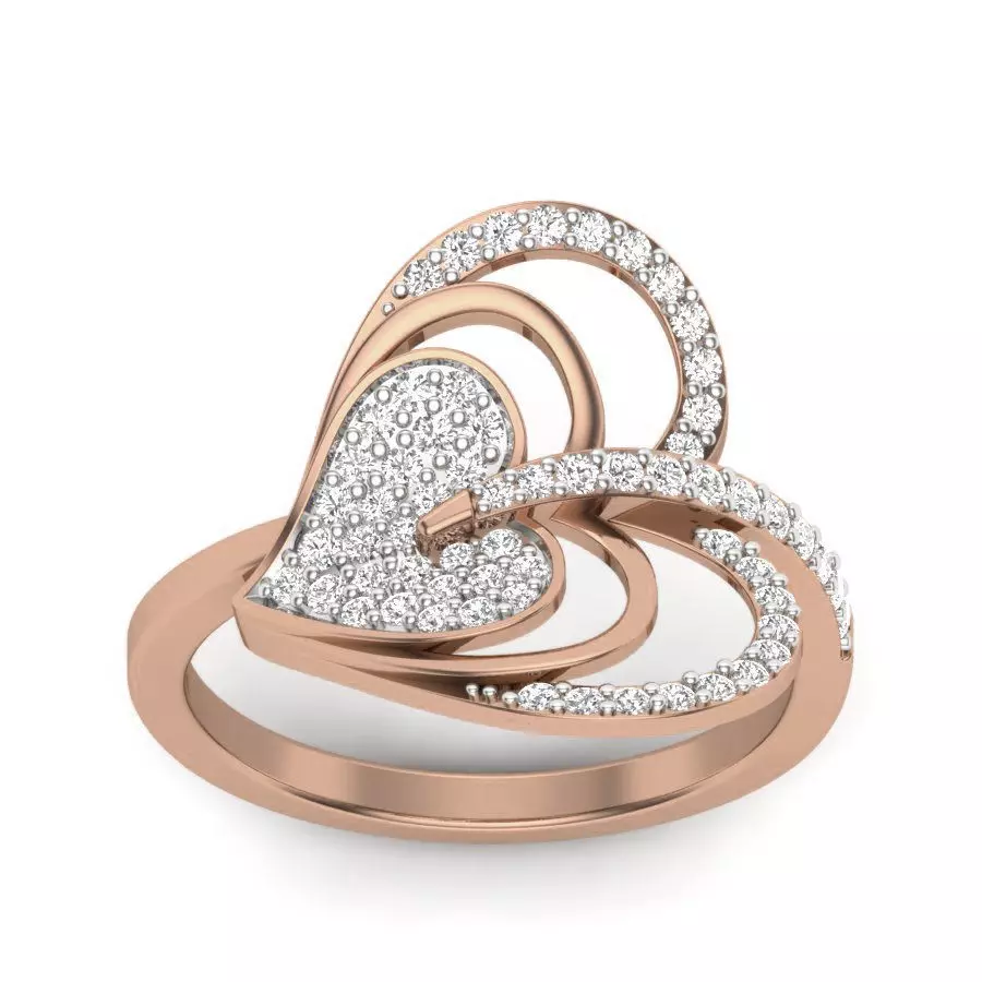 Heart Diamond Ring 3dm render details 3D print model_0