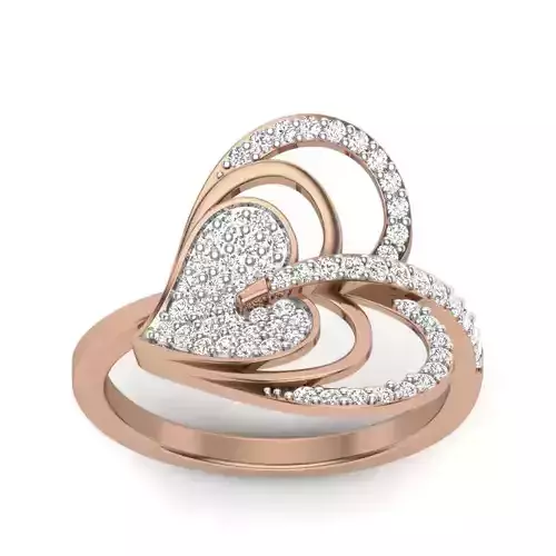 Heart Diamond Ring 3dm render details 3D print model