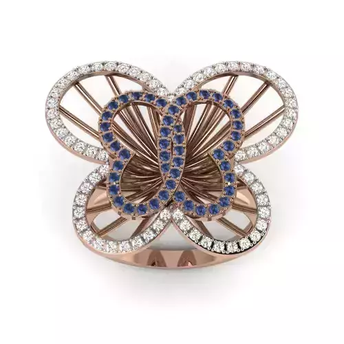 Women Cocktail Ring 3dm render details